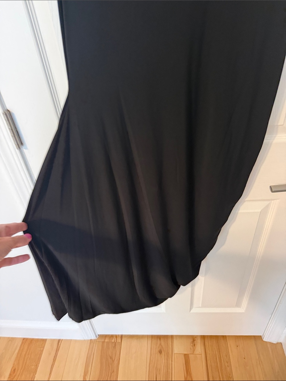 Sharagano Black Draped Cowl Neck Ruched Cocktail Dress Size 16 - Picture 8 of 12